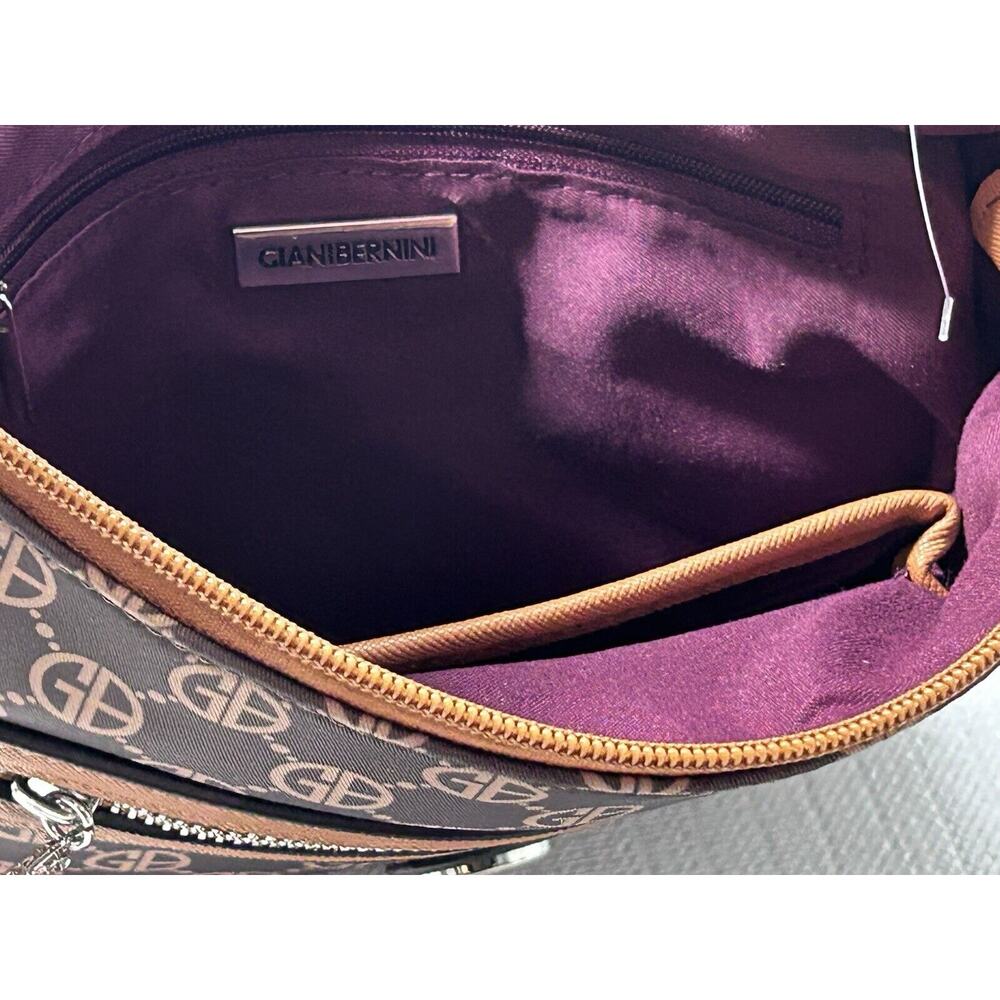 GIANI BERNINI logo nylon North South small crossbody bag - Chocolate brown - Picture 7 of 16